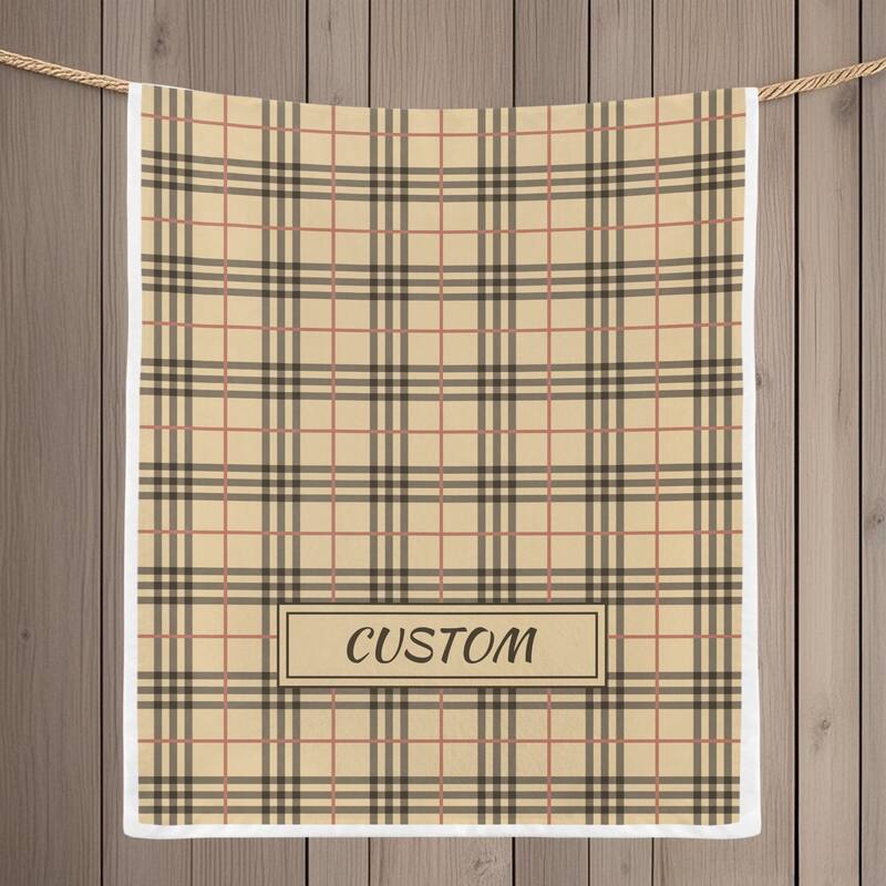 Custom Personalized Name Plaid Blanket,Custom Flannel Fleece Blanket with Name