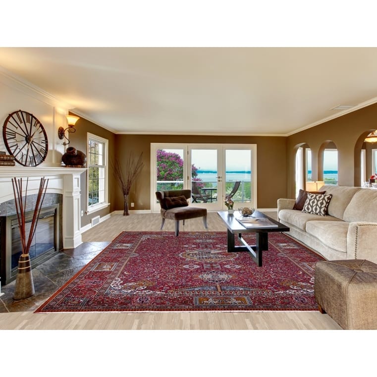 Animals Pictorial Tabriz Turkish Area Rug Machine Made Carpet - 9'9" x 12'6"