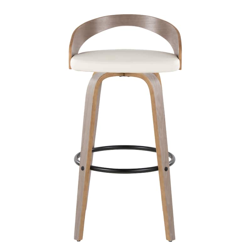 Carson Carrington Stavanger 30" Fixed-Height Bar Stool with Bent Wood Legs & Round Footrest (Set of 2)