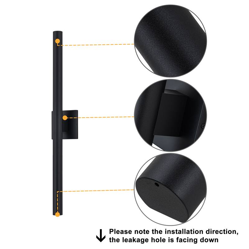 C Cattleya 2-Light Matte Black Dimmable Modern LED Outdoor Wall Sconce