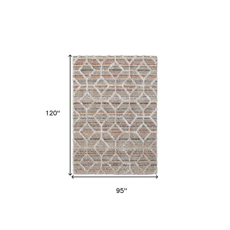 Wedev Power Loomed Geometric Modern Stain Resistant Soft Durable Area Rug By HomeRoots - 8' x 10'