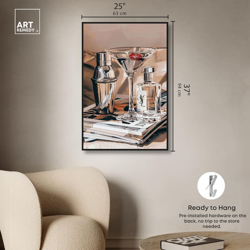 Martini Magazine Stack Canvas by Art Remedy