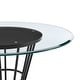 preview thumbnail 8 of 28, Veronica 48 inch Glass and Walnut Wood Round Dining Table with Metal Base