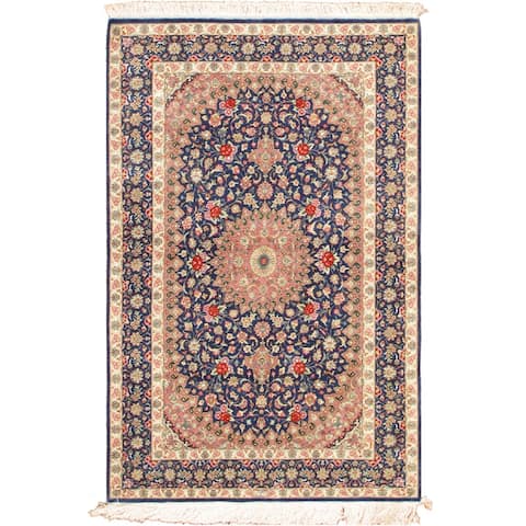Pasargad Home Qum Collection Hand-Knotted Silk Area Rug - 3' 2" X 5' 0"