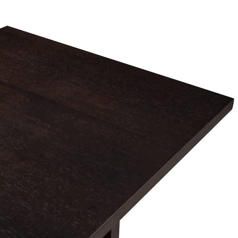 5 PCS Wooden Counter Height Dining Set with Padded Chairs and Storage Shelving