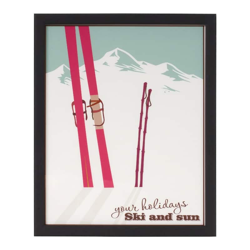 "Your Holidays Ski and Sun" Framed Christmas Wall Art - 9.75" x 11.75"