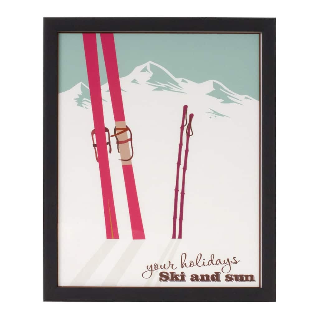 "Your Holidays Ski and Sun" Framed Christmas Wall Art - 9.75" x 11.75"