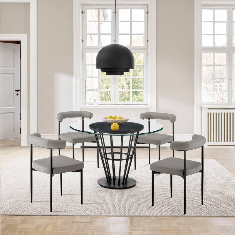 Shannon Upholstered Curved Back Barrel Kitchen Dining Chairs - Set of 2