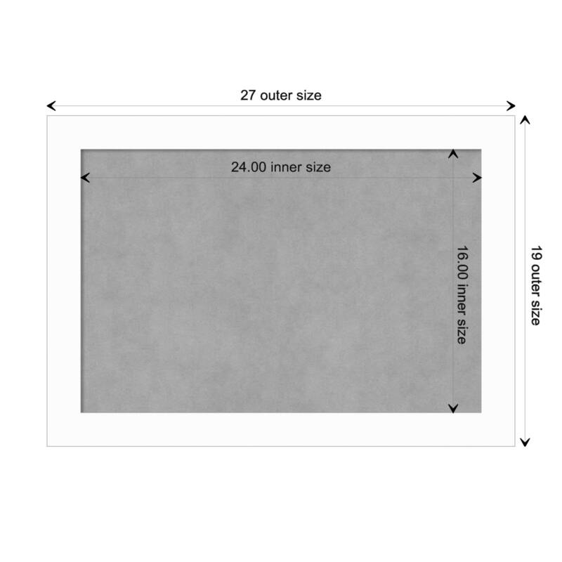 Amanti Art Basic White Narrow Framed Magnetic Board - Board Size 24x16
