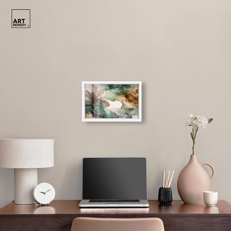 Golden Estuary II Shadowbox by Art Remedy