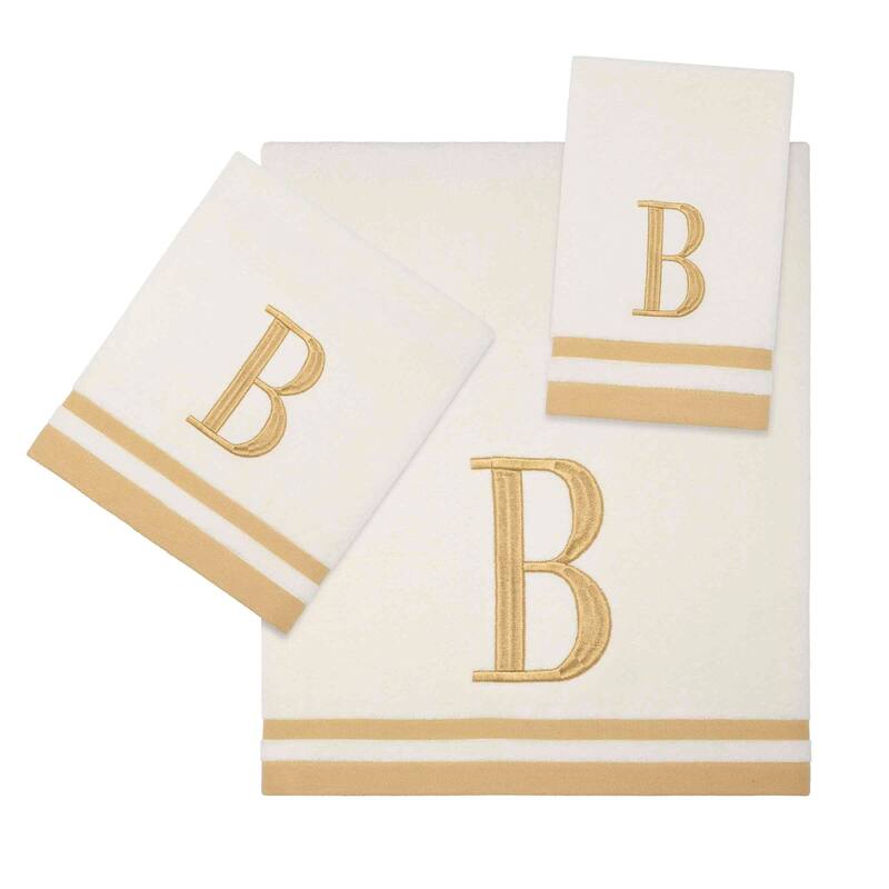 Avanti IVR/GLD Monogram 3-Piece Towel Set