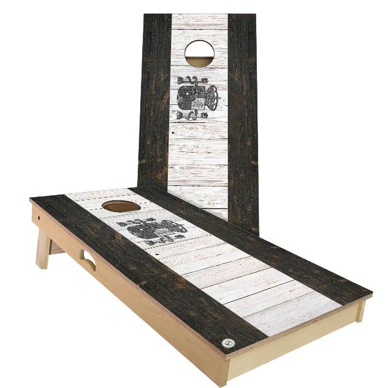 Spain Flag Rustic Outdoor Cornhole Board Set
