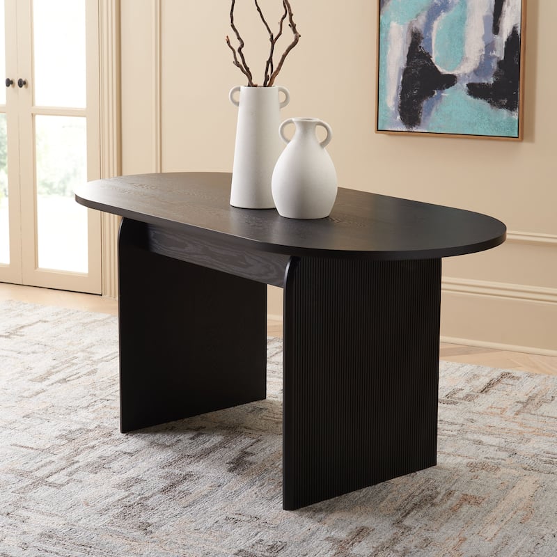 SAFAVIEH Norene Ribbed Dining Table - 62 In. W x 31.5 In. D x 30 In. H - 62"W x 32"D x 30"H