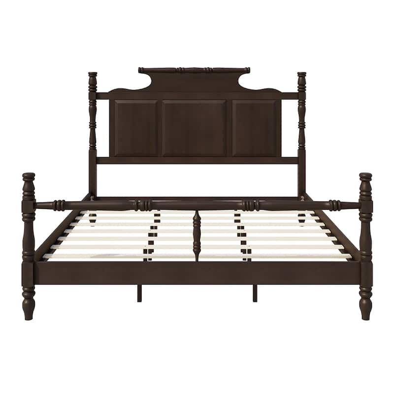 Modern Wood Four Poster Platform Bed