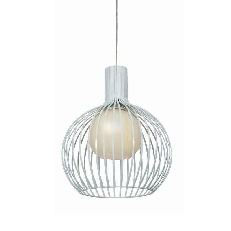 Access Lighting Chuki1 Light Bowl Shaped Pendant - White / Opal
