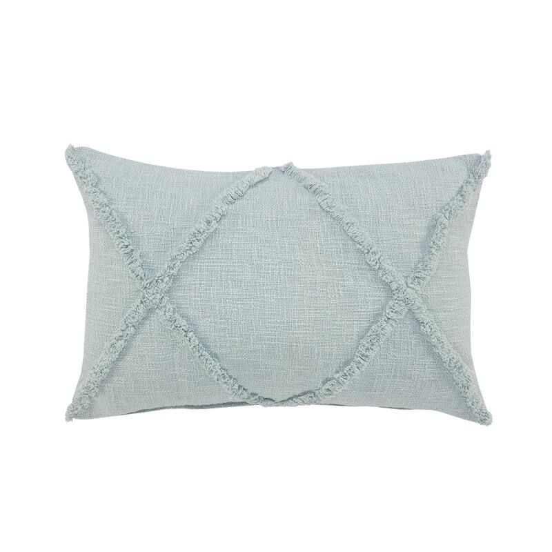 Solid Decorative Diamond Tufted Cotton Throw Pillow
