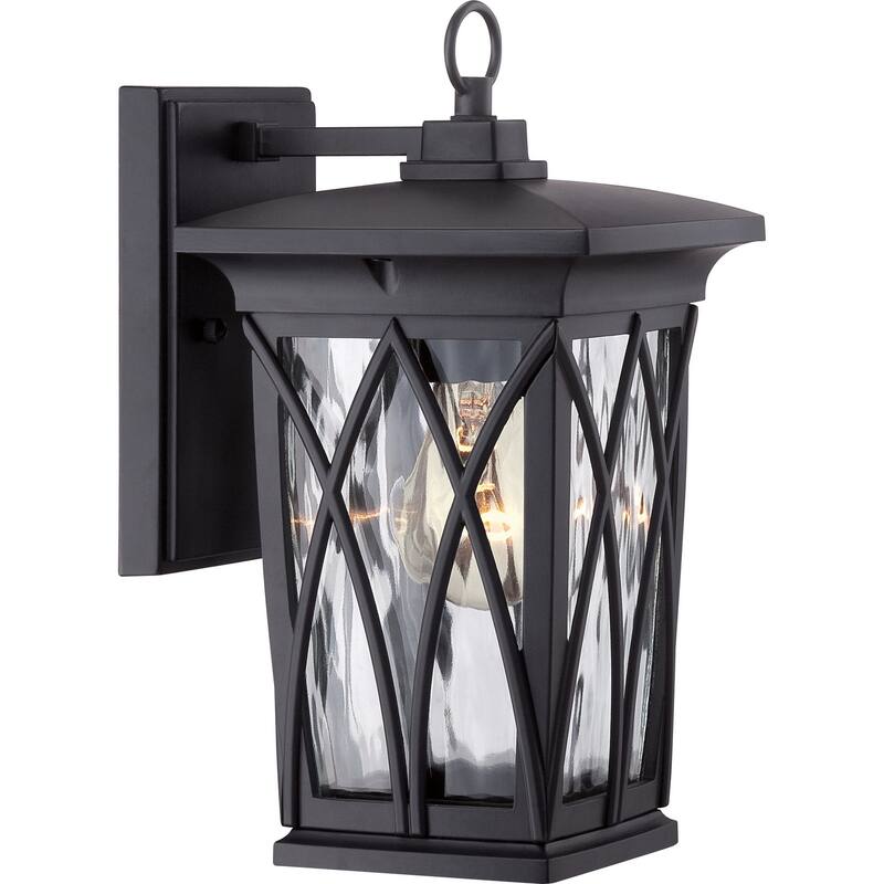 Grover 1-Light Outdoor Wall Lantern in Mystic Black