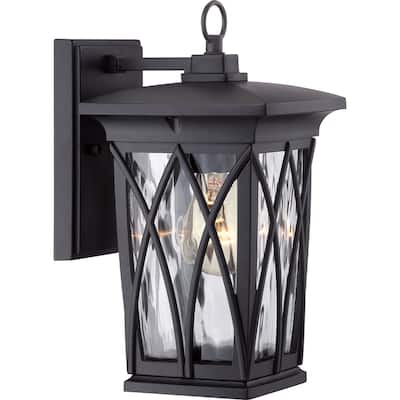 Grover 1-Light Outdoor Wall Lantern in Mystic Black