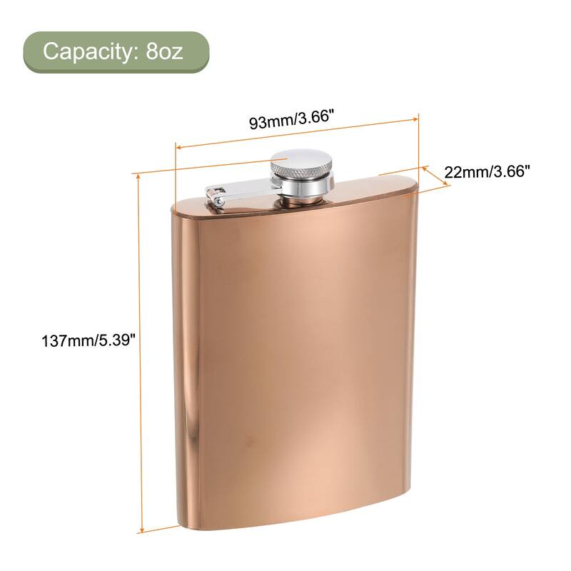 8oz Stainless Steel Hip Flask Set with Cup Funnel for Camping Hiking