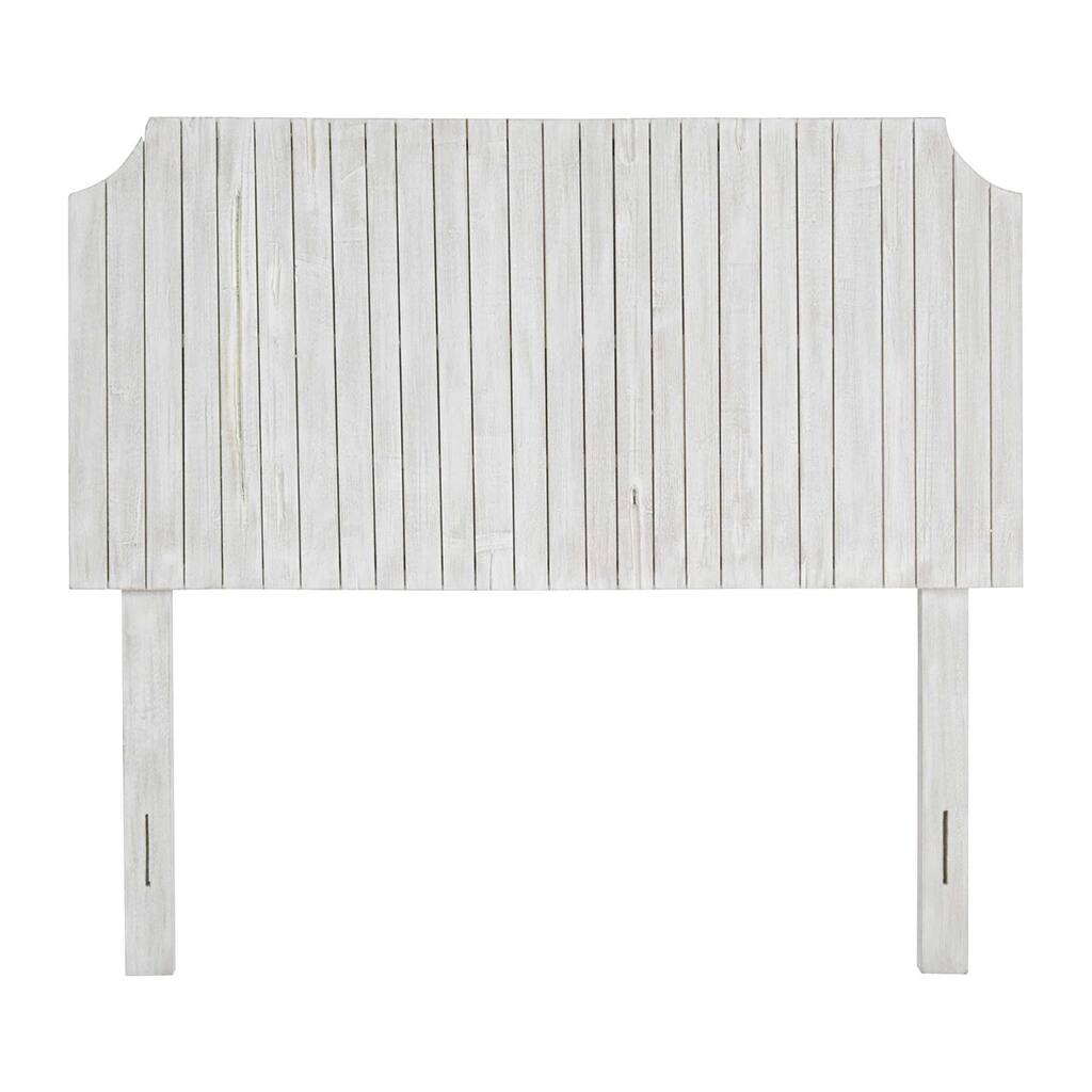 White Washed Slatted Headboard by East at Main