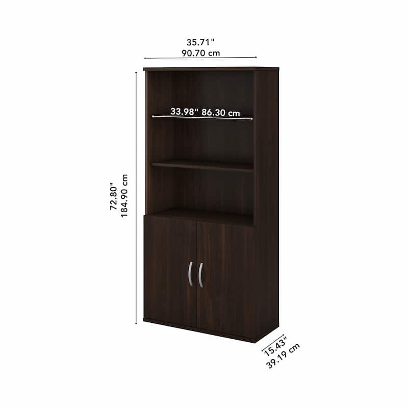 Studio C 5 Shelf Bookcase with Doors by Bush Business Furniture