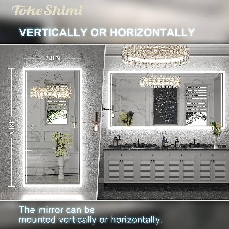 TokeShimi LED Bathroom Vanity Wall Mirror, 3000K/4500K/6000K Mirror