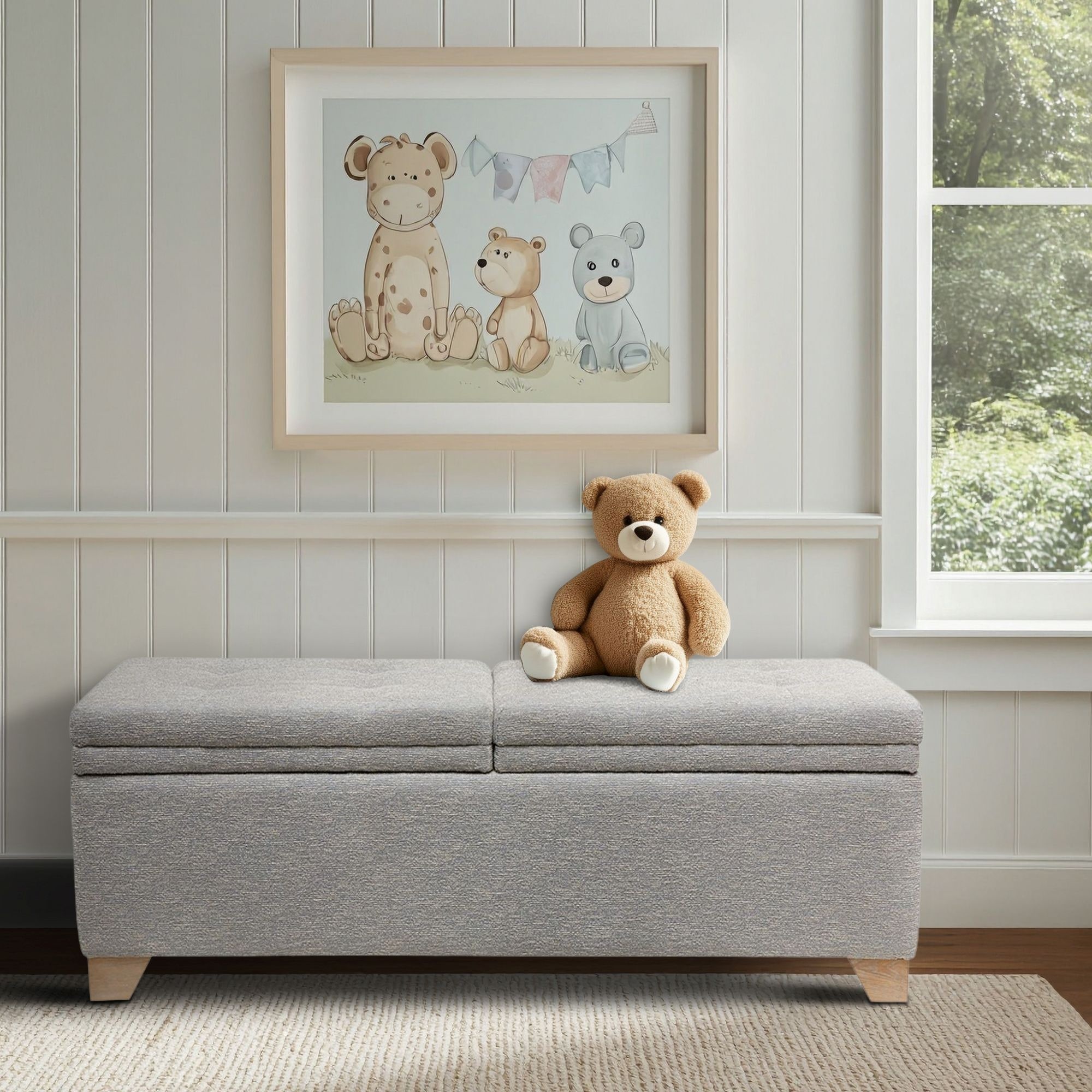 Ashcroft Dual Compartment Flip-Top Storage Bench