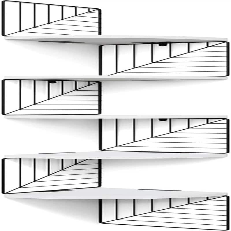 Corner Shelf Wall Mount of 5 Tier - 7.87"D x 7.87"W x 51.18"H