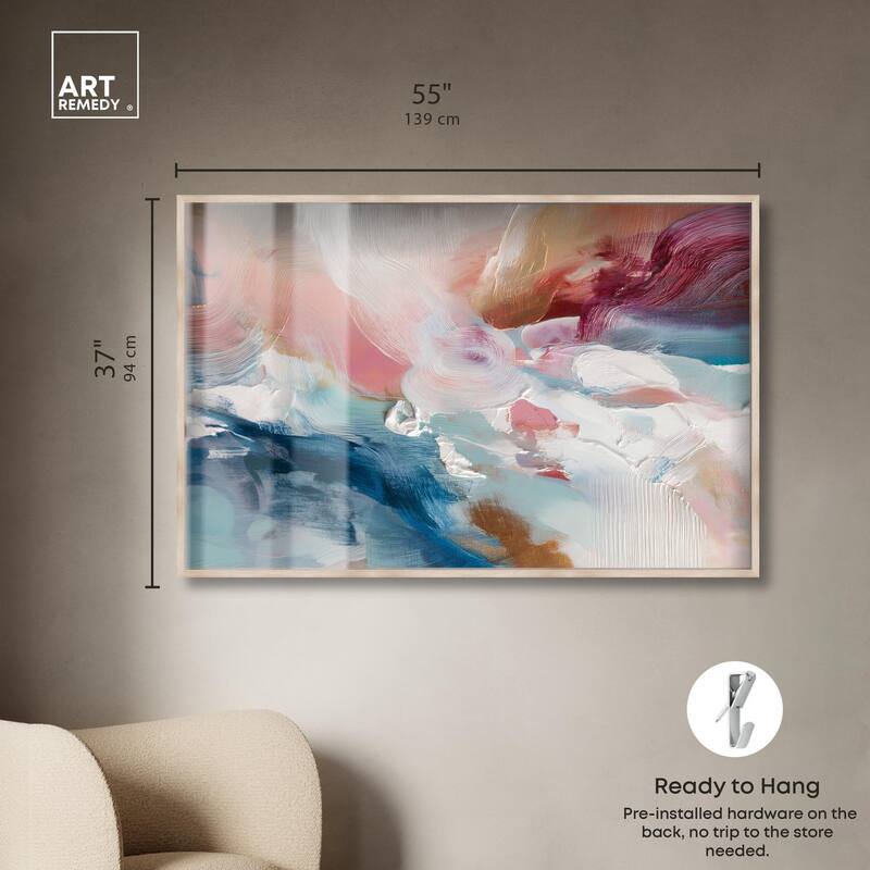 Rosy and Ocean Hues I Shadowbox by Art Remedy