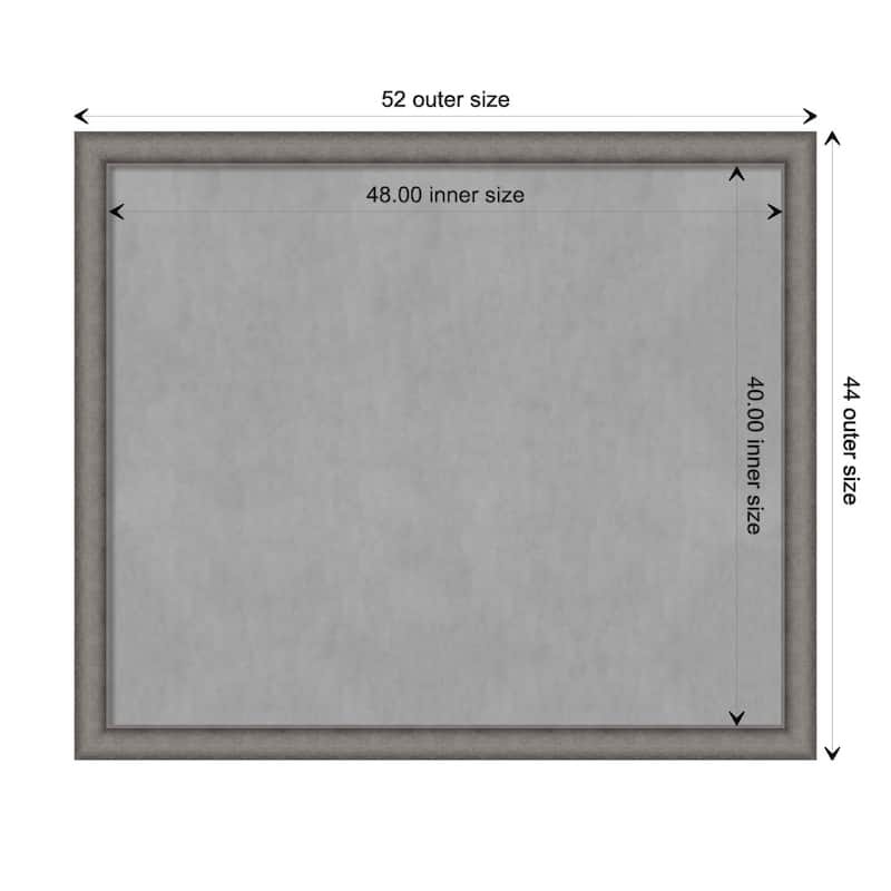 Amanti Art Burnished Concrete Framed Magnetic Board - Board Size 48x40