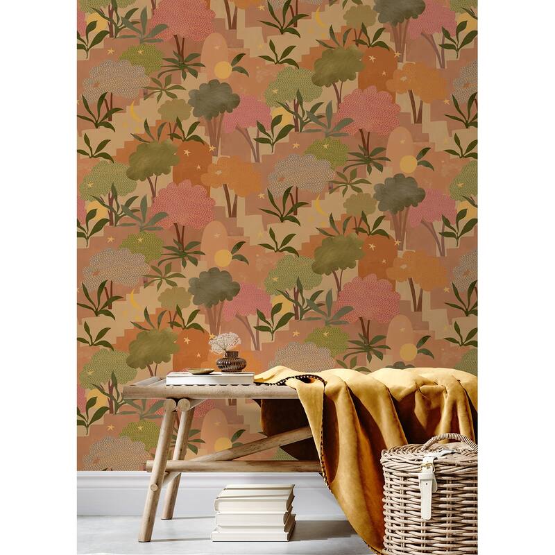 Alja Horvat Terracotta Bohemian Walk Peel & Stick Wallpaper