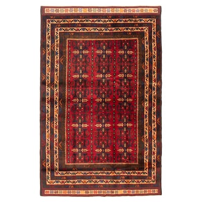Teimani Red Rug 4'2" x 6'7" - 4'2 x 6'7