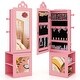 preview thumbnail 3 of 19, 3-in-1 Freestanding Kids Jewelry Cabinet Armoire with Full Length Mirror - 13.5” L x 12” W x 46” H
