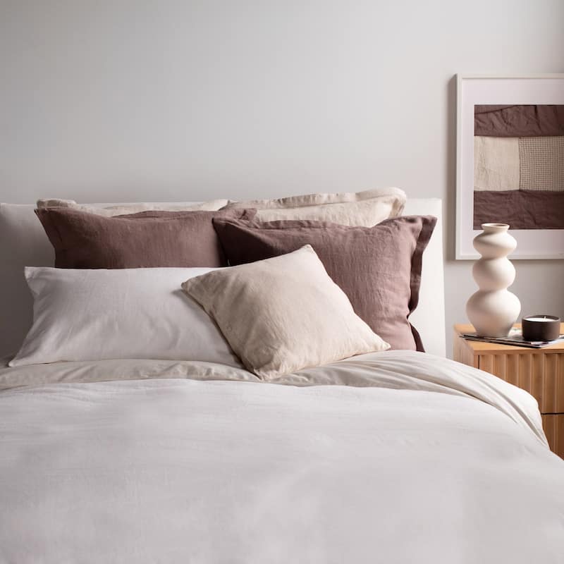 100% French Linen Flanged Euro Sham by BOKSER HOME