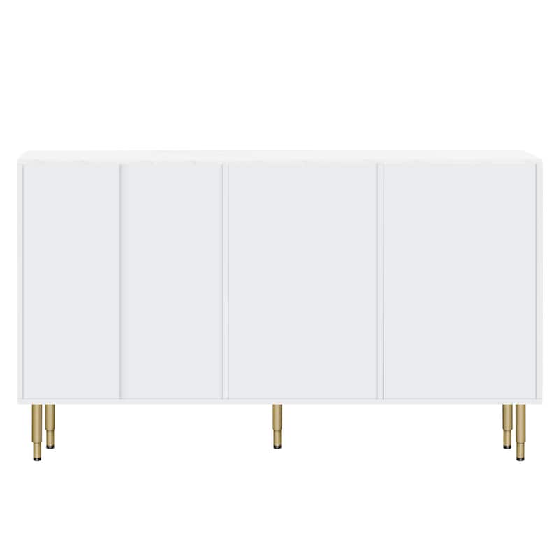 Modern Sideboard with Metal Legs and Handles - 60"W x 16"D x 36"H
