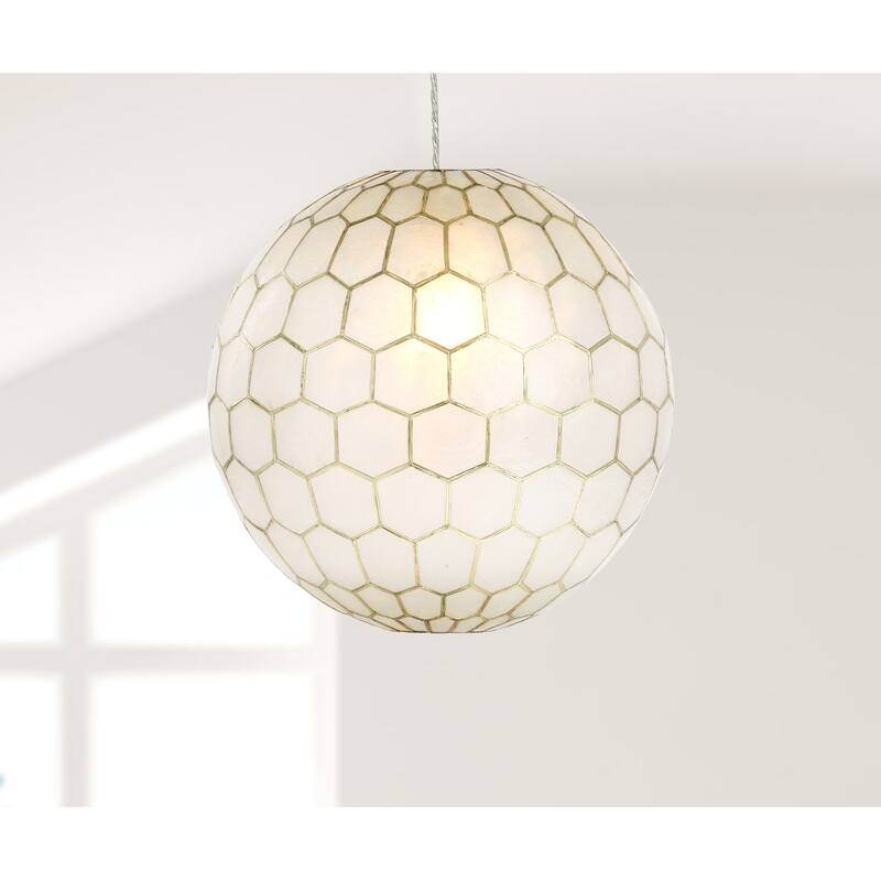 Capiz Honeycomb Globe Pendant Light
