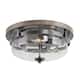 Modern Farmhouse 3-Light Glass Metal Flush Mount Industrial Island Lighting for Hallway - D13.5"xH6.5"