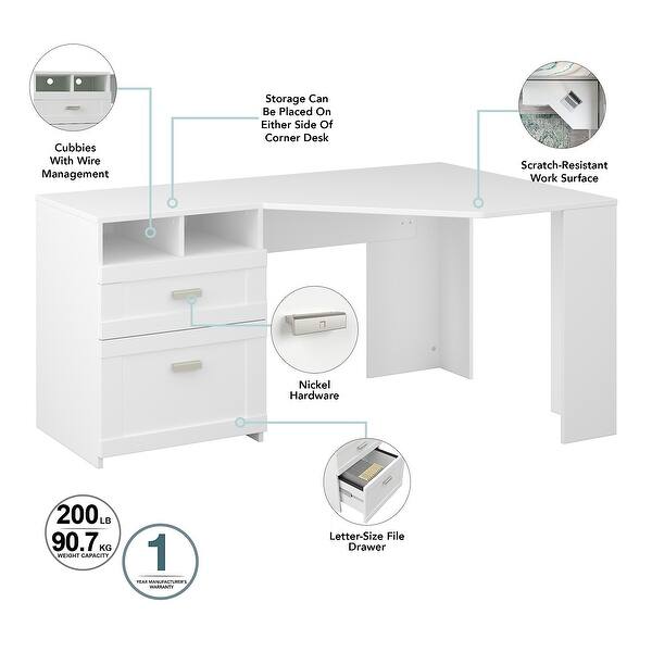 Shop Wheaton 60w Reversible Corner Desk With Storage By Bush Furniture Overstock 31985531