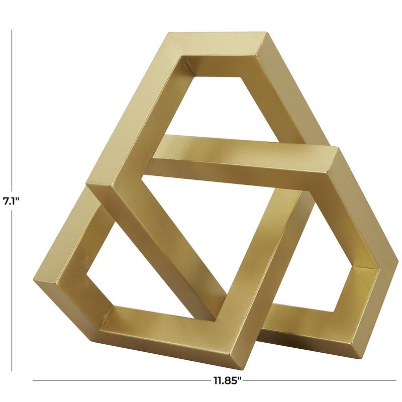 Metal Geometric Abstract Shaped Decorative Sculpture - Black or Gold - Roche River Decor