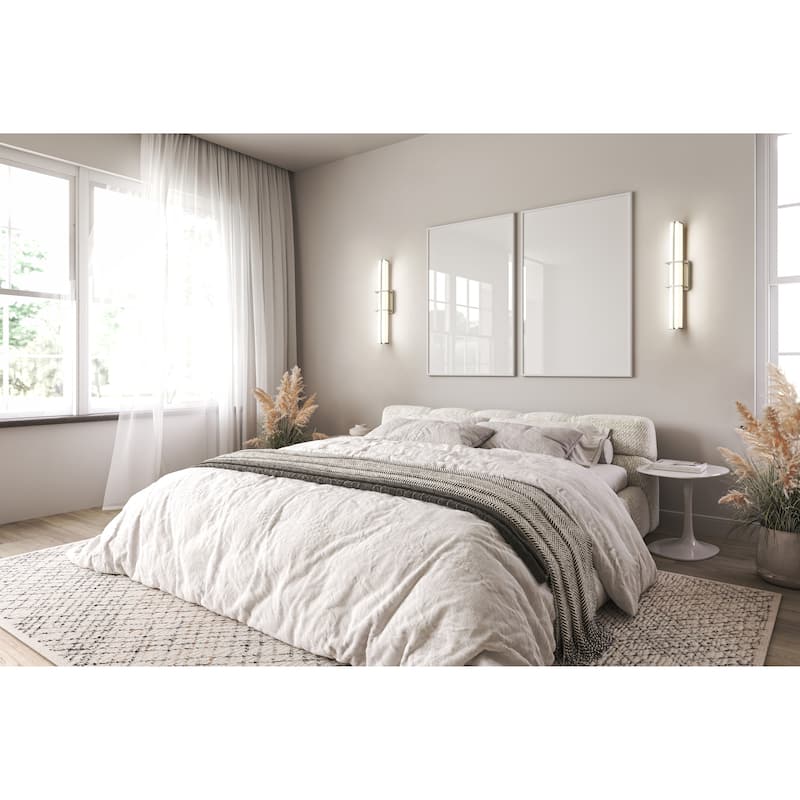 Harrison by Z-Lite 1 Light Vanity in Brushed Nickel with Frosted Plastic Shade - Brushed Nickel