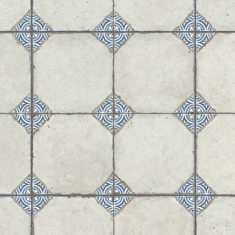 Merola Tile Kings Field Blue 17-3/4" x 17-3/4" Porcelain Floor and Wall Tile