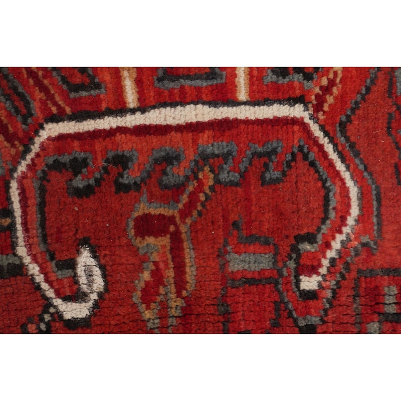 Hand Knotted Oriental 100% Wool Carpet Traditional Medallion Red Heriz Area Rug - 11' 2'' X 8' 4''