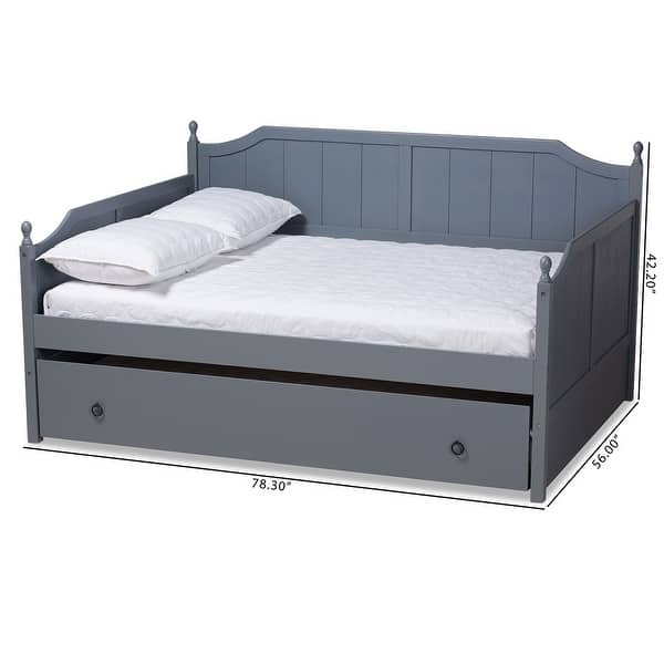 Millie Cottage Farmhouse Full Size Daybed with Twin Size Trundle