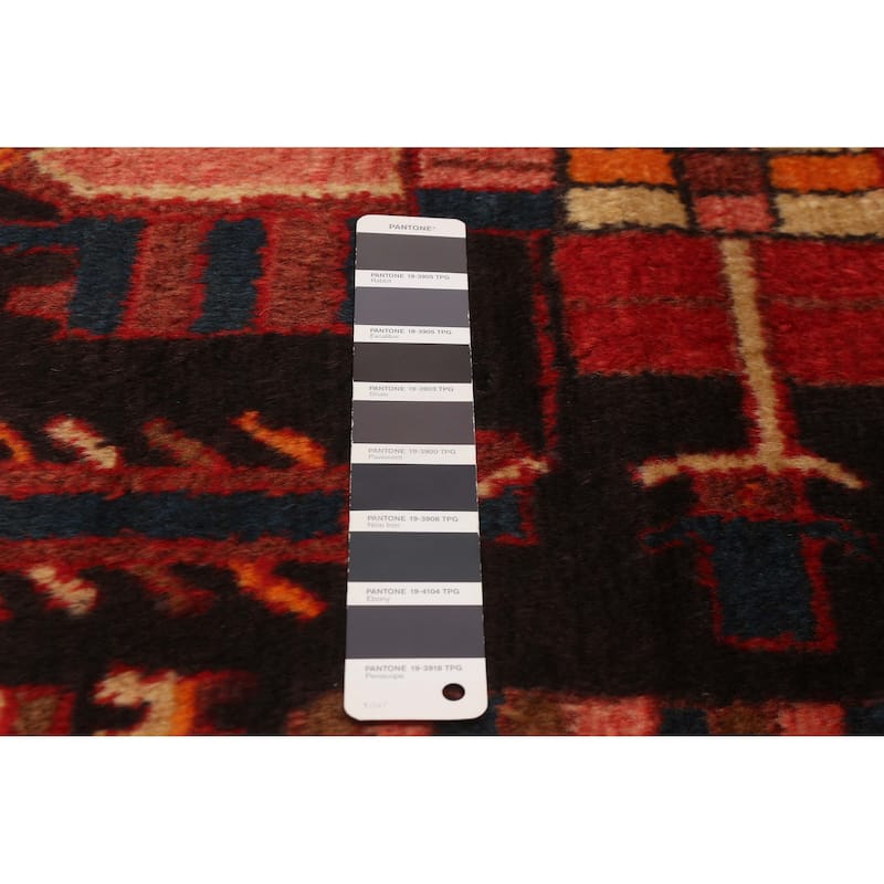 Andelz Navy, Red Rug 3'10" x 13'4" - 3'10 x 13'4