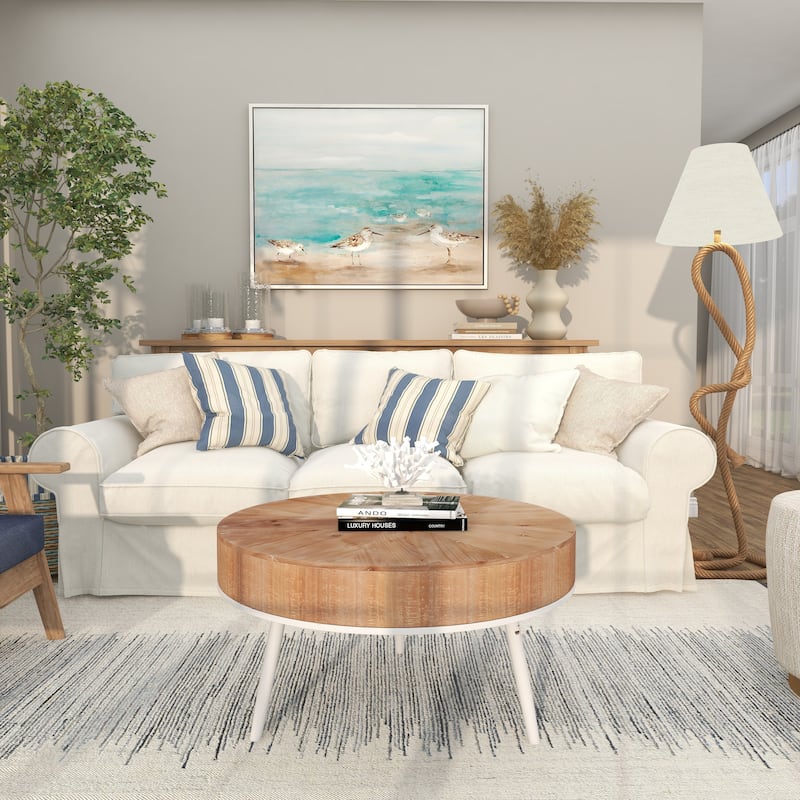 Brown Jute Rope Twisted Rope Room Floor or Table Lamp with Cream Linen Shade