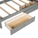 preview thumbnail 49 of 48, Twin-Over-Twin Bunk Bed with 2 Storage Drawers, Solid Wood Bunk Bed with Guardrail and Built-in Ladder, for Kids Teens Adult