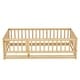 preview thumbnail 64 of 89, Montessori Floor Bed with Fence & Door, Toddler Wood Bed Frame for Kids