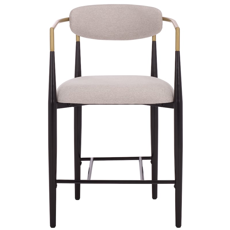 SAFAVIEH Home Covelle Arm Counter Stool (Set of 2) - 20"W x 23"D x 37"H