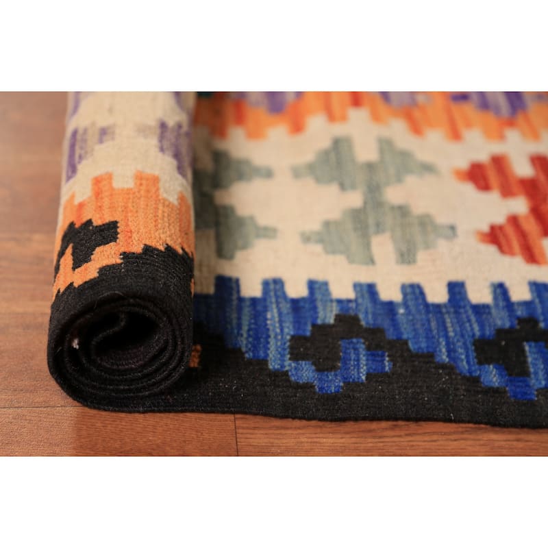 Southwestern Style Kilim Large Rug Flatweave Oriental Wool Carpet - 10'2"x 16'0"