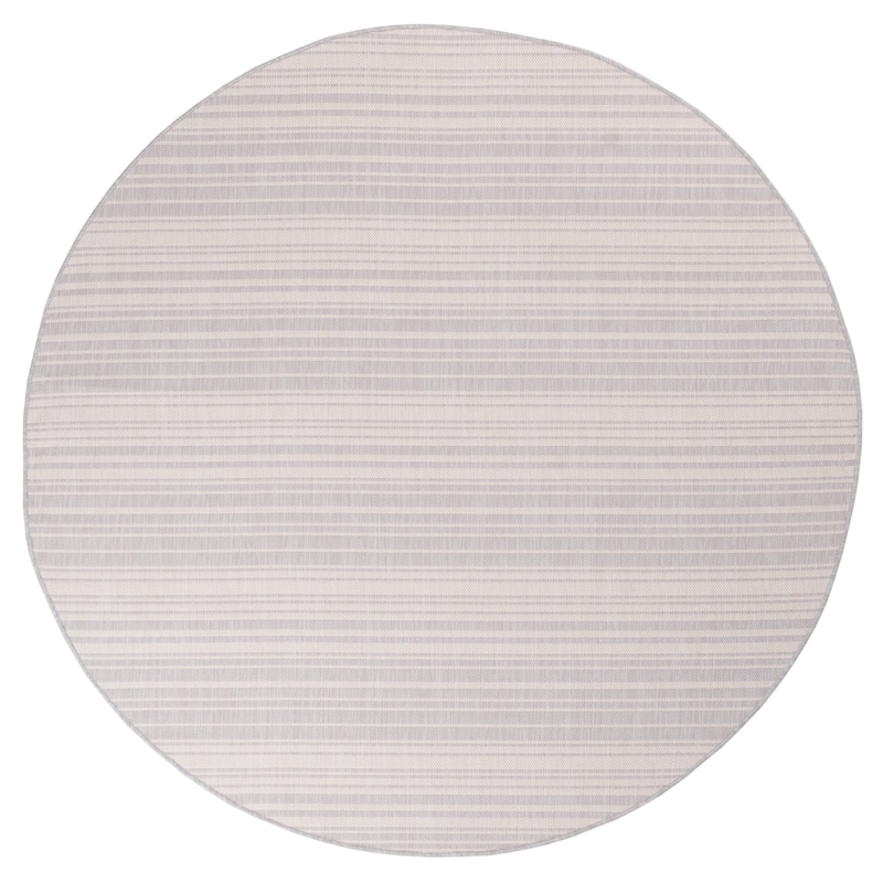 Beverly Rug Beige Striped Indoor Outdoor Rug, Outside Carpet for Patio, Deck, Porch